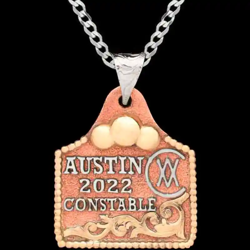 Muffin Cow Tag Necklace
